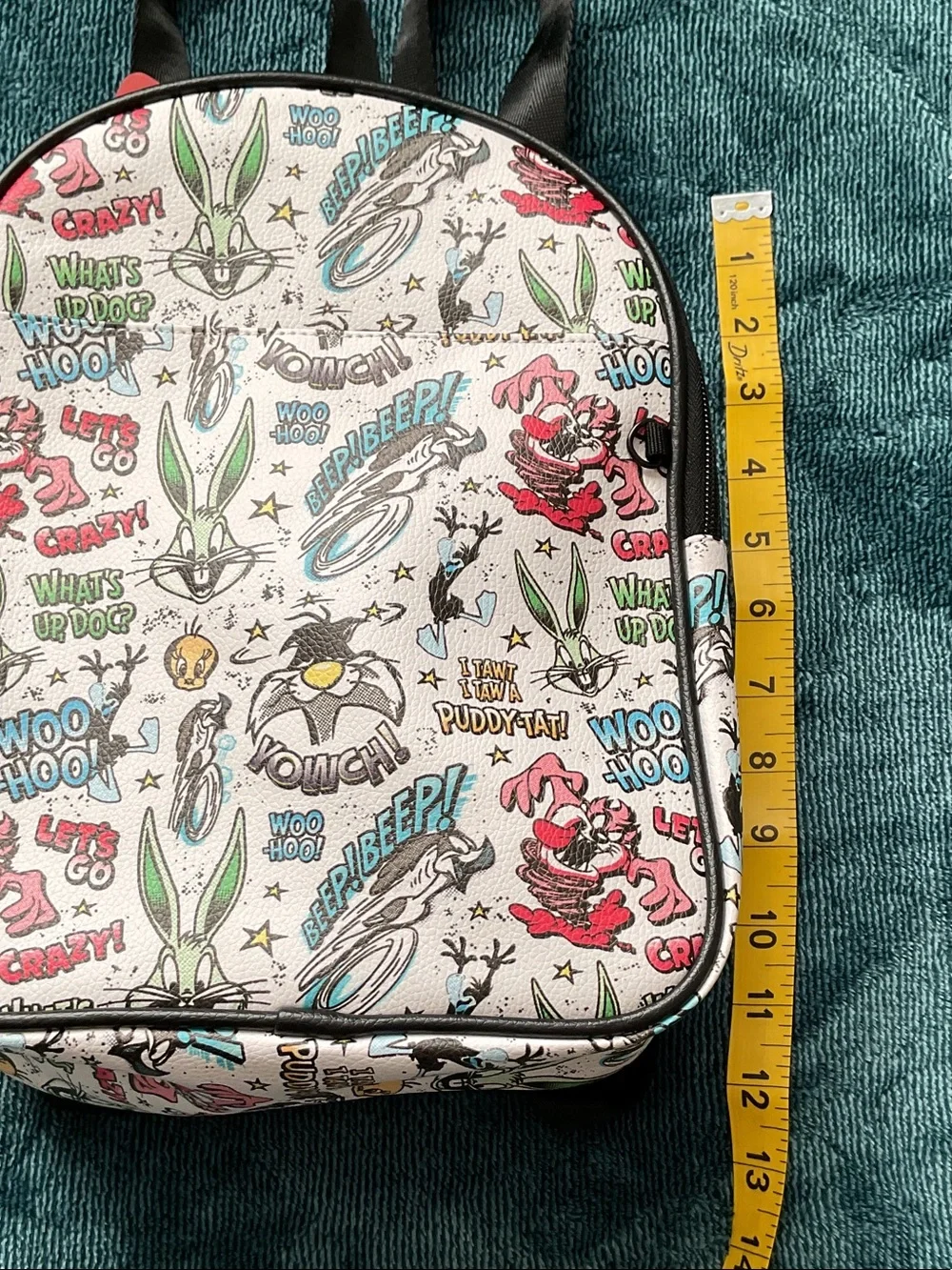 Warner Bros. White Cartoon Print Kids Mini Backpack with Multicolor Graphics